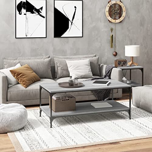 WSJHUHK Möbel, Tische, Akzenttische, Couchtische, Couchtisch, Grau, Sonoma, 80 x 50 x 40 cm, Holzwerkstoff WSJHUHK Möbel, Tische, Akzenttische, Couchtische, Couchtisch, Grau, Sonoma, 80 x 50 x 40 cm, Holzwerkstoff von WSJHUHK