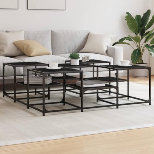 WSJHUHK Möbel, Tische, Akzenttische, Couchtische, Couchtisch, Schwarz, 121 x 121 x 40 cm, Holzwerkstoff von WSJHUHK