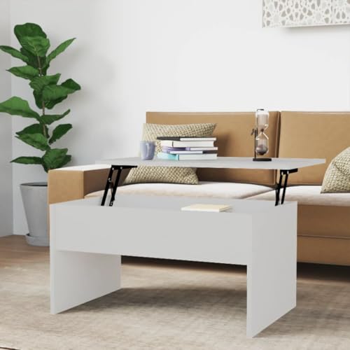 WSJHUHK Möbel, Tische, Akzenttische, Couchtische, Couchtisch, Weiß, 80 x 50,5 x 41,5 cm, Holzwerkstoff WSJHUHK Möbel, Tische, Akzenttische, Couchtische, Couchtisch, Weiß, 80 x 50,5 x 41,5 cm, Holzwerkstoff von WSJHUHK