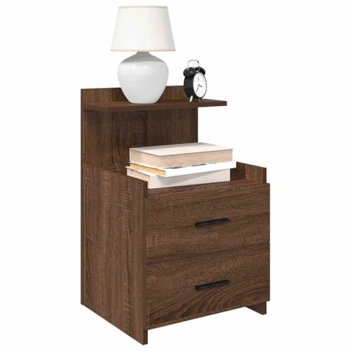 WSJHUHK Möbel, Tische, Nachttische, Nachttisch mit 2 Schubladen, braune Eiche, 40 x 36,5 x 62 cm WSJHUHK Möbel, Tische, Nachttische, Nachttisch mit 2 Schubladen, braune Eiche, 40 x 36,5 x 62 cm von WSJHUHK