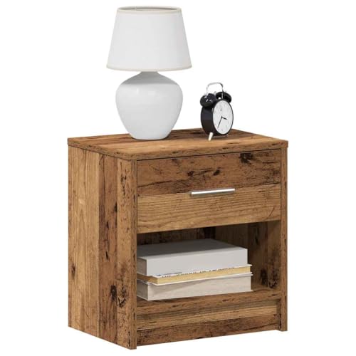 WSJHUHK Möbel, Tische, Nachttische, Nachttische, 2 Stück, mit Schublade, altes Holz, 39 x 28 x 41 cm von WSJHUHK