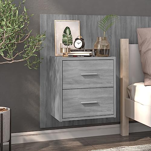 WSJHUHK Möbel, Tische, Nachttische, Wand-Nachttisch, Grau Sonoma von WSJHUHK