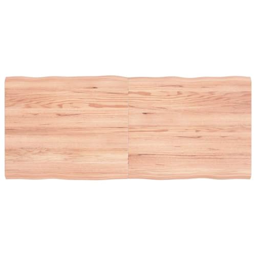 WSJHUHK Möbel, Tischzubehör, Tischplatten, Tischplatte Hellbraun, 140 x 60 x (2-4) cm, behandeltes Massivholz, lebende Kante von WSJHUHK
