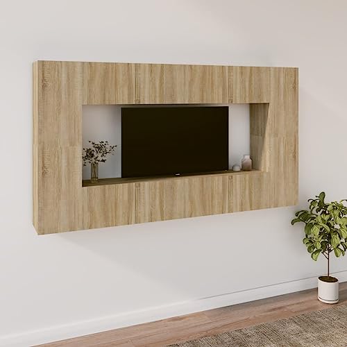 WSJHUHK Möbel, Unterhaltungszentren und TV-Ständer, 8-teiliges TV-Schrank-Set, Sonoma-Eiche, Holzwerkstoff WSJHUHK Möbel, Unterhaltungszentren und TV-Ständer, 8-teiliges TV-Schrank-Set, Sonoma-Eiche, Holzwerkstoff von WSJHUHK