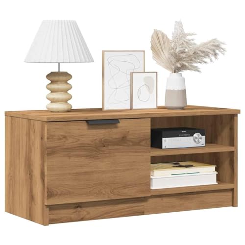 WSJHUHK Möbel, Unterhaltungszentren und TV-Ständer, TV-Schrank, Artisan Eiche, 80 x 35 x 36,5 cm, Holzwerkstoff von WSJHUHK