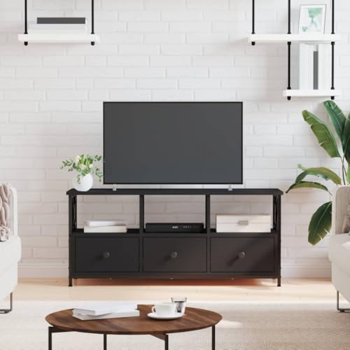 WSJHUHK Möbel, Unterhaltungszentren und TV-Ständer, TV-Schrank, Schwarz, 102 x 33 x 45 cm, Holz- und Eisen WSJHUHK Möbel, Unterhaltungszentren und TV-Ständer, TV-Schrank, Schwarz, 102 x 33 x 45 cm, Holz- und Eisen von WSJHUHK