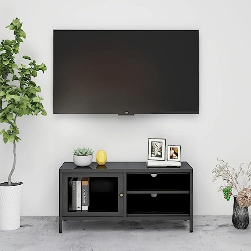WSJHUHK Möbel, Unterhaltungszentren & TV-Ständer, TV-Schrank, anthrazit, 90 x 30 x 44 cm, Stahl und Glas WSJHUHK Möbel, Unterhaltungszentren & TV-Ständer, TV-Schrank, anthrazit, 90 x 30 x 44 cm, Stahl und Glas von WSJHUHK