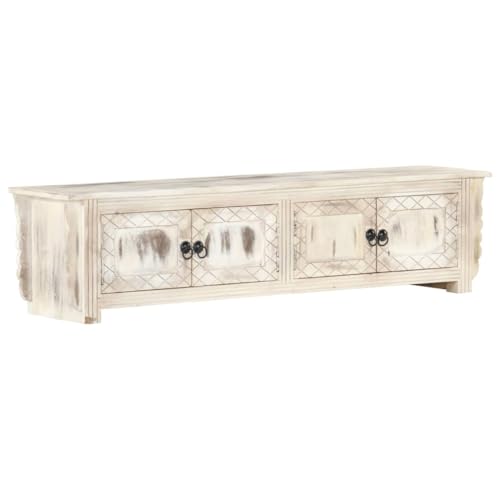 WSJHUHK Möbel, Unterhaltungszentren & TV-Ständer, TV-Schrank, weiß, 140 x 30 x 35 cm, massives Mangoholz WSJHUHK Möbel, Unterhaltungszentren & TV-Ständer, TV-Schrank, weiß, 140 x 30 x 35 cm, massives Mangoholz von WSJHUHK