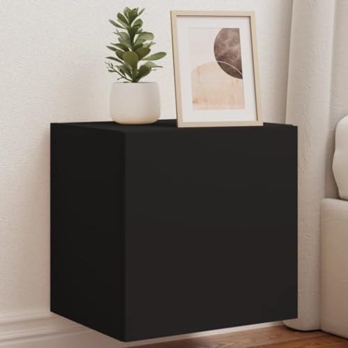WSJHUHK Möbel, Unterhaltungszentren und TV-Ständer, TV-Wandschrank mit LED-Lichtern, Schwarz, 40,5 x 35 x 40 cm von WSJHUHK