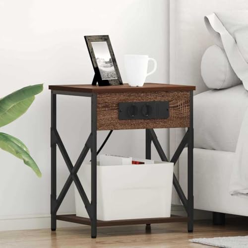 WSJHUHK Nachtkommode, 2 Stück, braune Eiche, 41 x 31 x 51 cm, Holz-Möbel, Tische, Nachttische WSJHUHK Nachtkommode, 2 Stück, braune Eiche, 41 x 31 x 51 cm, Holz-Möbel, Tische, Nachttische von WSJHUHK