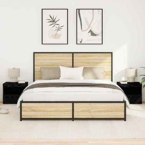 WSJHUHK Nachtkommode, 2 Stück, schwarze Eiche, 50 x 40 x 45 cm, Holz-Möbel, Tische, Nachttische WSJHUHK Nachtkommode, 2 Stück, schwarze Eiche, 50 x 40 x 45 cm, Holz-Möbel, Tische, Nachttische von WSJHUHK