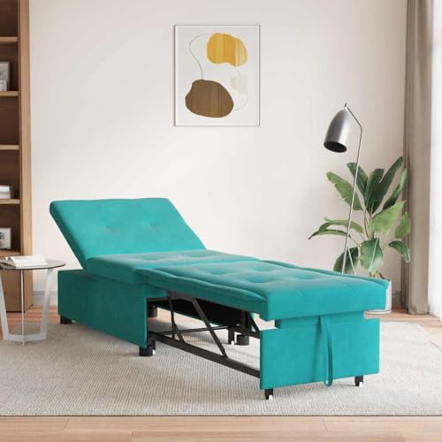 WSJHUHK Schlafsofa Türkis 67 x 194 x 38 cm Samt-Möbel Sofas von WSJHUHK