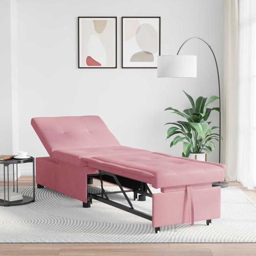 WSJHUHK Schlafsofa rosa 67 x 194 x 38 cm Samt-Möbelmöbel Sofas von WSJHUHK