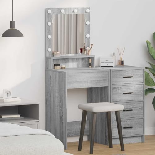 WSJHUHK Schminktisch, Grau, Sonoma, 50 x 41 x 135 cm, Holz-Möbel, Schränke und Aufbewahrung, Waschtische, Schlafzimmer-Schminktische von WSJHUHK