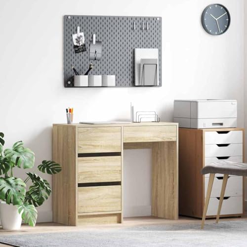 WSJHUHK Schreibtisch mit Schublade, Sonoma-Eiche, 90 x 37,5 x 75 cm, Holz-Möbel, Büromöbel, Schreibtische WSJHUHK Schreibtisch mit Schublade, Sonoma-Eiche, 90 x 37,5 x 75 cm, Holz-Möbel, Büromöbel, Schreibtische von WSJHUHK