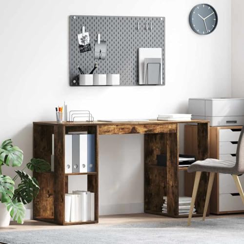 WSJHUHK Schreibtisch mit Stauraum, geräucherte Eiche, 130 x 50,5 x 75 cm, Holz-Möbel, Büromöbel, Schreibtische WSJHUHK Schreibtisch mit Stauraum, geräucherte Eiche, 130 x 50,5 x 75 cm, Holz-Möbel, Büromöbel, Schreibtische von WSJHUHK