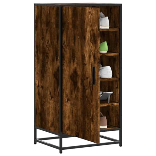 WSJHUHK Schuhregal Räuchereiche 48x38x97,5 cm Holzwerkstoff von WSJHUHK