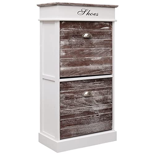 WSJHUHK Schuhschrank Braun 50x28x98cm Paulownia-Holz von WSJHUHK