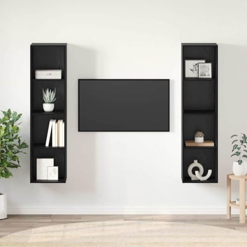 WSJHUHK TV-Schrank, 2 Stück, schwarz, 37 x 37 x 142,5 cm, Holz-Möbel, TV-Ständer und TV-Schränke WSJHUHK TV-Schrank, 2 Stück, schwarz, 37 x 37 x 142,5 cm, Holz-Möbel, TV-Ständer und TV-Schränke von WSJHUHK