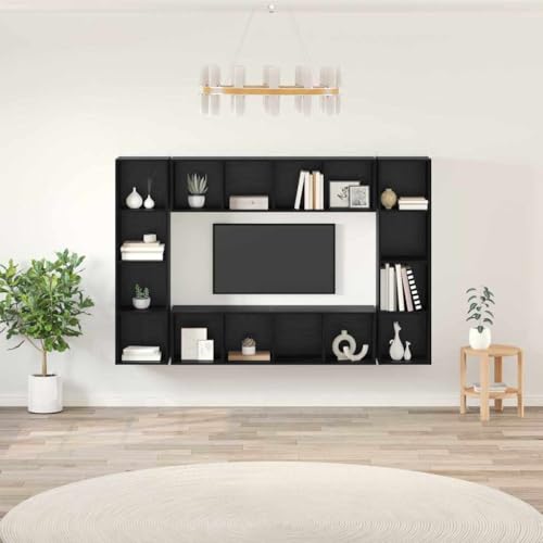 WSJHUHK TV-Schrank, 4 Stück, schwarz, 37 x 37 x 142,5 cm, Holz-Möbel, TV-Ständer und TV-Schränke WSJHUHK TV-Schrank, 4 Stück, schwarz, 37 x 37 x 142,5 cm, Holz-Möbel, TV-Ständer und TV-Schränke von WSJHUHK