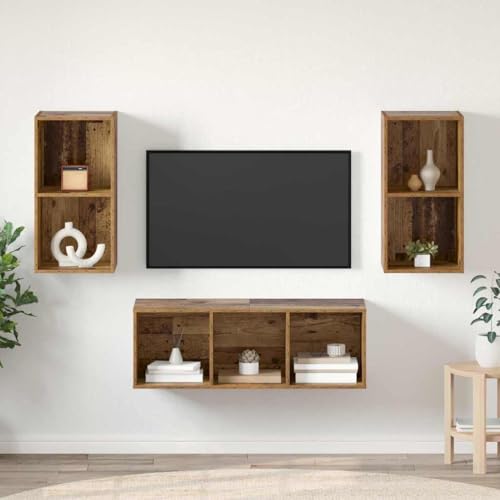 WSJHUHK TV-Schrank-Set, 3-teilig, Altholz 37 x 37 x 107 cm, Holz-Möbel, TV-Ständer & TV-Schränke WSJHUHK TV-Schrank-Set, 3-teilig, Altholz 37 x 37 x 107 cm, Holz-Möbel, TV-Ständer & TV-Schränke von WSJHUHK