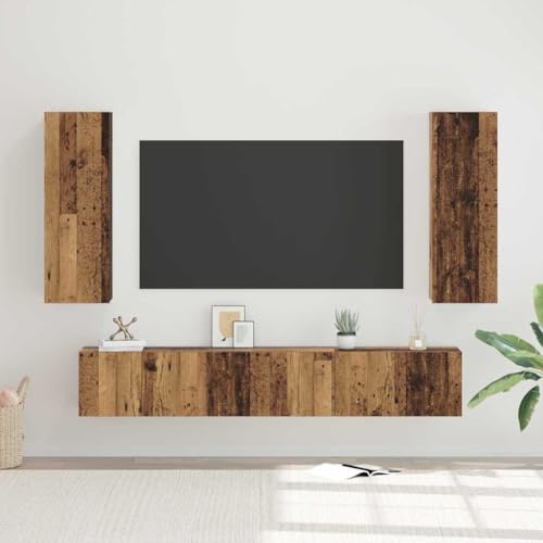 WSJHUHK TV-Schrank-Set, 4-teilig, Altholz 30,5 x 30 x 90 cm, Holz-Möbel, TV-Ständer und TV-Schränke WSJHUHK TV-Schrank-Set, 4-teilig, Altholz 30,5 x 30 x 90 cm, Holz-Möbel, TV-Ständer und TV-Schränke von WSJHUHK