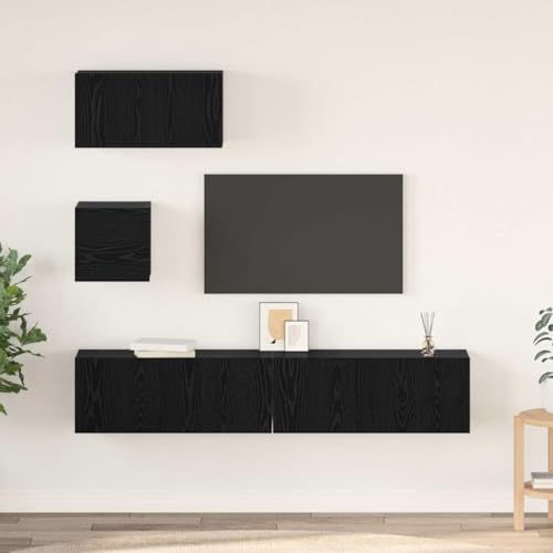 WSJHUHK TV-Schrank-Set, 4-teilig, schwarze Eiche, 80 x 30 x 30 cm, Holz-Möbel, TV-Ständer und TV-Schränke WSJHUHK TV-Schrank-Set, 4-teilig, schwarze Eiche, 80 x 30 x 30 cm, Holz-Möbel, TV-Ständer und TV-Schränke von WSJHUHK