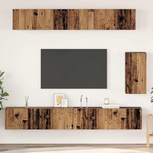 WSJHUHK TV-Schrank-Set, 6-teilig, altes Holz, Standard, mittelgroß, Möbel, TV-Ständer und TV-Schränke WSJHUHK TV-Schrank-Set, 6-teilig, altes Holz, Standard, mittelgroß, Möbel, TV-Ständer und TV-Schränke von WSJHUHK