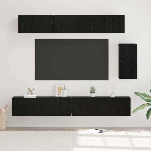 WSJHUHK TV-Schrank-Set, 6-teilig, schwarze Eiche, 100 x 30 x 30 cm, Holz-Möbel, TV-Ständer und TV-Schränke WSJHUHK TV-Schrank-Set, 6-teilig, schwarze Eiche, 100 x 30 x 30 cm, Holz-Möbel, TV-Ständer und TV-Schränke von WSJHUHK