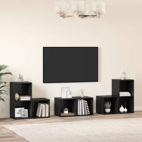 WSJHUHK TV-Schrank-Set, 6-teilig, schwarze Eiche, 37 x 35 x 72 cm, Holz-Möbel, TV-Ständer und TV-Schränke WSJHUHK TV-Schrank-Set, 6-teilig, schwarze Eiche, 37 x 35 x 72 cm, Holz-Möbel, TV-Ständer und TV-Schränke von WSJHUHK
