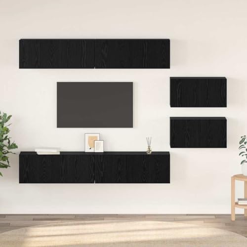 WSJHUHK TV-Schrank-Set, 6-teilig, schwarze Eiche, 80 x 30 x 30,5 cm, Kleinmöbel, TV-Ständer und TV-Schränke WSJHUHK TV-Schrank-Set, 6-teilig, schwarze Eiche, 80 x 30 x 30,5 cm, Kleinmöbel, TV-Ständer und TV-Schränke von WSJHUHK