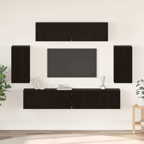 WSJHUHK TV-Schrank-Set, 6-teilig, schwarze Eiche, 80 x 30 x 30 cm, Holz-Möbel, TV-Ständer und TV-Schränke WSJHUHK TV-Schrank-Set, 6-teilig, schwarze Eiche, 80 x 30 x 30 cm, Holz-Möbel, TV-Ständer und TV-Schränke von WSJHUHK