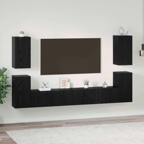 WSJHUHK TV-Schrank-Set, 7-teilig, schwarze Eiche, 60 x 30 x 30 cm, Holz-Möbel, TV-Ständer und TV-Schränke WSJHUHK TV-Schrank-Set, 7-teilig, schwarze Eiche, 60 x 30 x 30 cm, Holz-Möbel, TV-Ständer und TV-Schränke von WSJHUHK