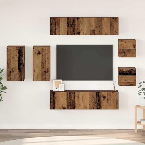 WSJHUHK TV-Schrank-Set, 8-teilig, Altholz 30,5 x 30 x 60 cm, Holz-Möbel, TV-Ständer und TV-Schränke von WSJHUHK