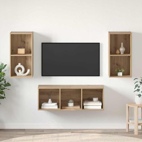 WSJHUHK TV-Schrank-Set, Eiche, 37 x 37 x 107 cm, Holz-Möbel, TV-Ständer und TV-Schränke WSJHUHK TV-Schrank-Set, Eiche, 37 x 37 x 107 cm, Holz-Möbel, TV-Ständer und TV-Schränke von WSJHUHK