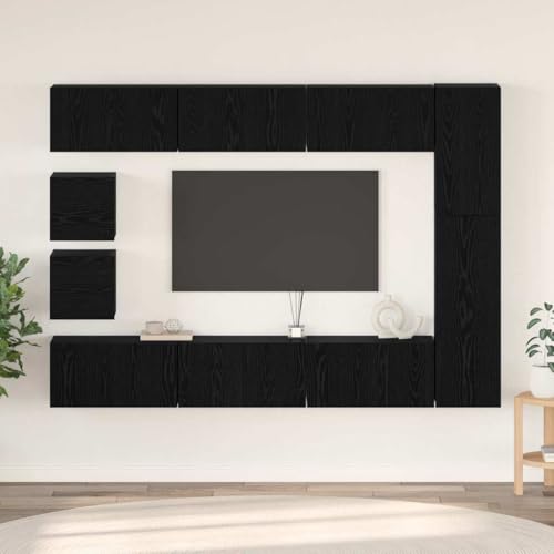 WSJHUHK TV-Schrank-Set, Wandmontage, 10-teilig, schwarze Eiche, Holz-Möbel, TV-Ständer und TV-Schränke WSJHUHK TV-Schrank-Set, Wandmontage, 10-teilig, schwarze Eiche, Holz-Möbel, TV-Ständer und TV-Schränke von WSJHUHK