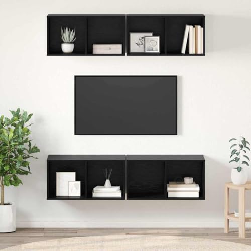 WSJHUHK TV-Wandschrank, 4 Stück, schwarze Eiche, 37 x 37 x 72 cm, Holz-Möbel, TV-Ständer und TV-Schränke WSJHUHK TV-Wandschrank, 4 Stück, schwarze Eiche, 37 x 37 x 72 cm, Holz-Möbel, TV-Ständer und TV-Schränke von WSJHUHK