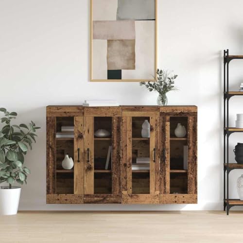 WSJHUHK Wandschränke, 2 Stück, Altholz, 69,5 x 34 x 90 cm, Möbel, Schränke und Aufbewahrung, Buffets und Sideboards von WSJHUHK