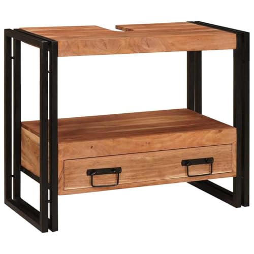 WSJHUHK Waschbeckenunterschrank, 71 x 33 x 58 cm, massives Akazienholz, Eisen-Möbel, Schränke & Aufbewahrung, Waschtischunterschrank, Badezimmer-Waschtischunterschrank WSJHUHK Waschbeckenunterschrank, 71 x 33 x 58 cm, massives Akazienholz, Eisen-Möbel, Schränke & Aufbewahrung, Waschtischunterschrank, Badezimmer-Waschtischunterschrank von WSJHUHK