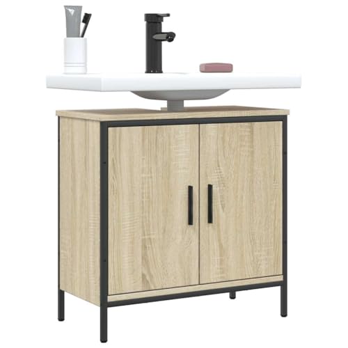 WSJHUHK Waschbeckenunterschrank Sonoma Eiche 60x30x60cm Holzwerkstoff von WSJHUHK