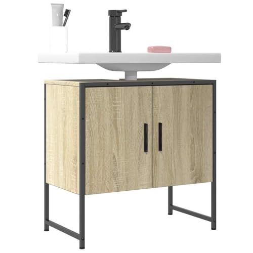 WSJHUHK Waschbeckenunterschrank Sonoma Eiche 60x33x60cm Holzwerkstoff von WSJHUHK