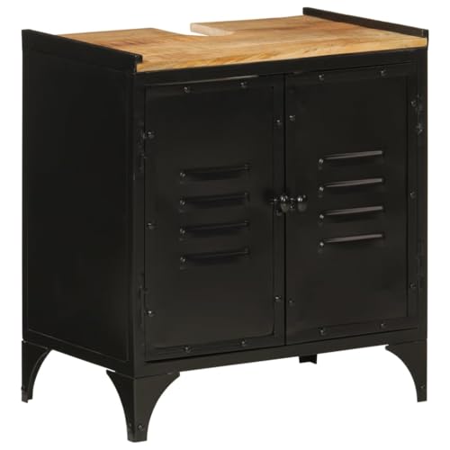 WSJHUHK Wohnmöbel-Sets, Badezimmermöbel-Sets, Waschbeckenschrank, 55 x 35 x 60 cm, Eisen und Massivholz, Mango von WSJHUHK