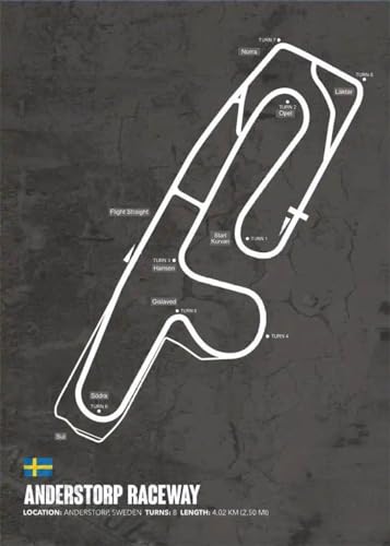 Leinwanddruck Classics F1 Motorsport Circuits Leinwandgemälde, Druckplakate Für Wohnzimmer, 80Er-Jahre-Retro-Kunst, Heimwanddekoration, Bilder, 70 X 100 cm, Ohne Rahmen von WSJIJY