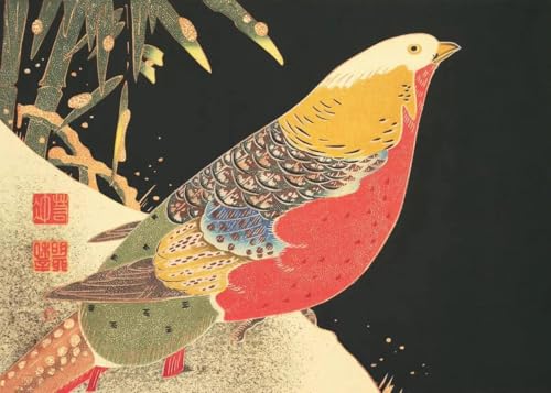WSJIJY Leinwanddruck Chinesische Vintage-Poster Mit Ginkgo-Blume Vogel Pflanze Kunst Leinwand Landschaft Wandgemälde Drucke Bild Für Wohnzimmer Heimdekoration 15 X 20 cm OHN von WSJIJY