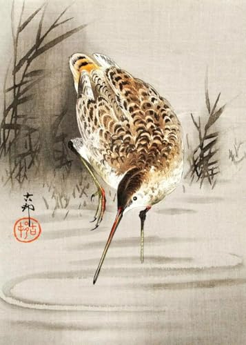 WSJIJY Leinwanddruck Chinesisches Vintage-Poster Mit Ginkgo-Blume Und Vogel Pflanzen-Kunst Leinwand Landschaft Wandgemälde Drucke Bild Für Wohnzimmer Heimdekoration 21 X 30 von WSJIJY