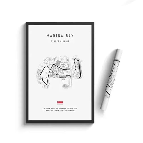 WSJIJY Leinwanddruck F1-Wandkunst Nordisches Poster Formel 1 Imola Monaco Rennstrecke Ästhetisches Motorsportrennen Heimdekoration Bild 21 X 30 cm Ohne Rahmen von WSJIJY
