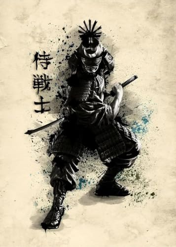 WSJIJY Leinwanddruck Leinwandgemälde Wandkunst Japanische Samurai-Charaktere Poster Und Drucke Heimdekoration Für Wohnzimmer Schlafzimmer 60 X 90 cm Ohne Rahmen von WSJIJY