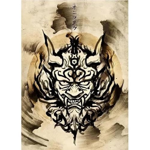 WSJIJY Leinwanddruck Leinwandgemälde Wandkunst Japanische Samurai-Charaktere Poster Und Drucke Heimdekoration Für Wohnzimmer Schlafzimmer 70 X 100 cm Ohne Rahmen von WSJIJY