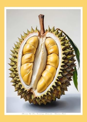WSJIJY Leinwanddruck Moderne Bunt Lecker Obst Durian Erdbeere Apfel Klassisch Retro Poster Leinwand Gemälde Wandkunst Bilder Wohnkultur 21X30Cm Kein Rahmen von WSJIJY