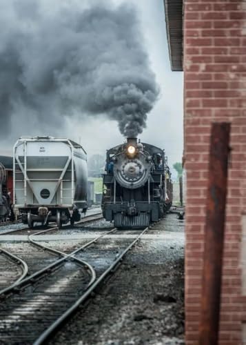 WSJIJY Leinwanddruck Nordisches Retro-Poster Mit Dampflokomotive Schwarz-Weiß-Leinwand Kinderzimmer Heimtextilien Roter Zug Eisenbahnstrecke 21 X 30 cm Ohne Rahmen von WSJIJY